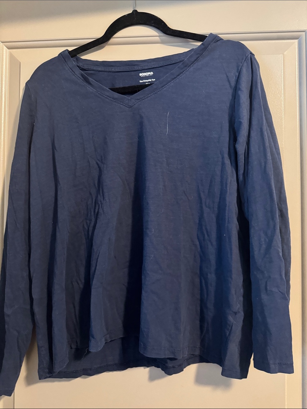 Sonoma Navy V-Neck Long Sleeve Tee